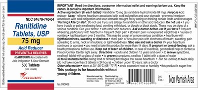 500 T Label (Ranitidine Tablets 75 mg 500 T Label)